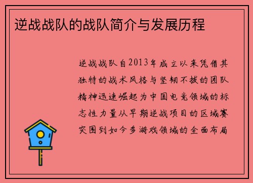 逆战战队的战队简介与发展历程